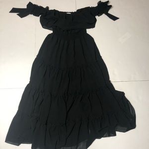 Misa Dress Cold Shoulder Upper Arm cuffs Black XS